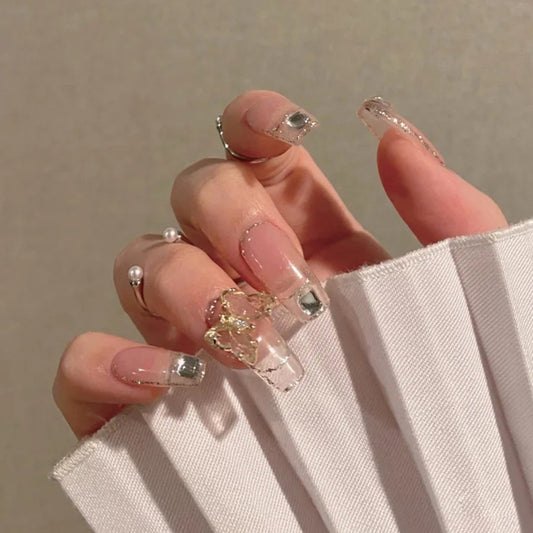 Crystal Butterfly False Nail Wearing Nail Enhancement Sheet Finished Nail Sheet Wearing Nail Wearing Removable